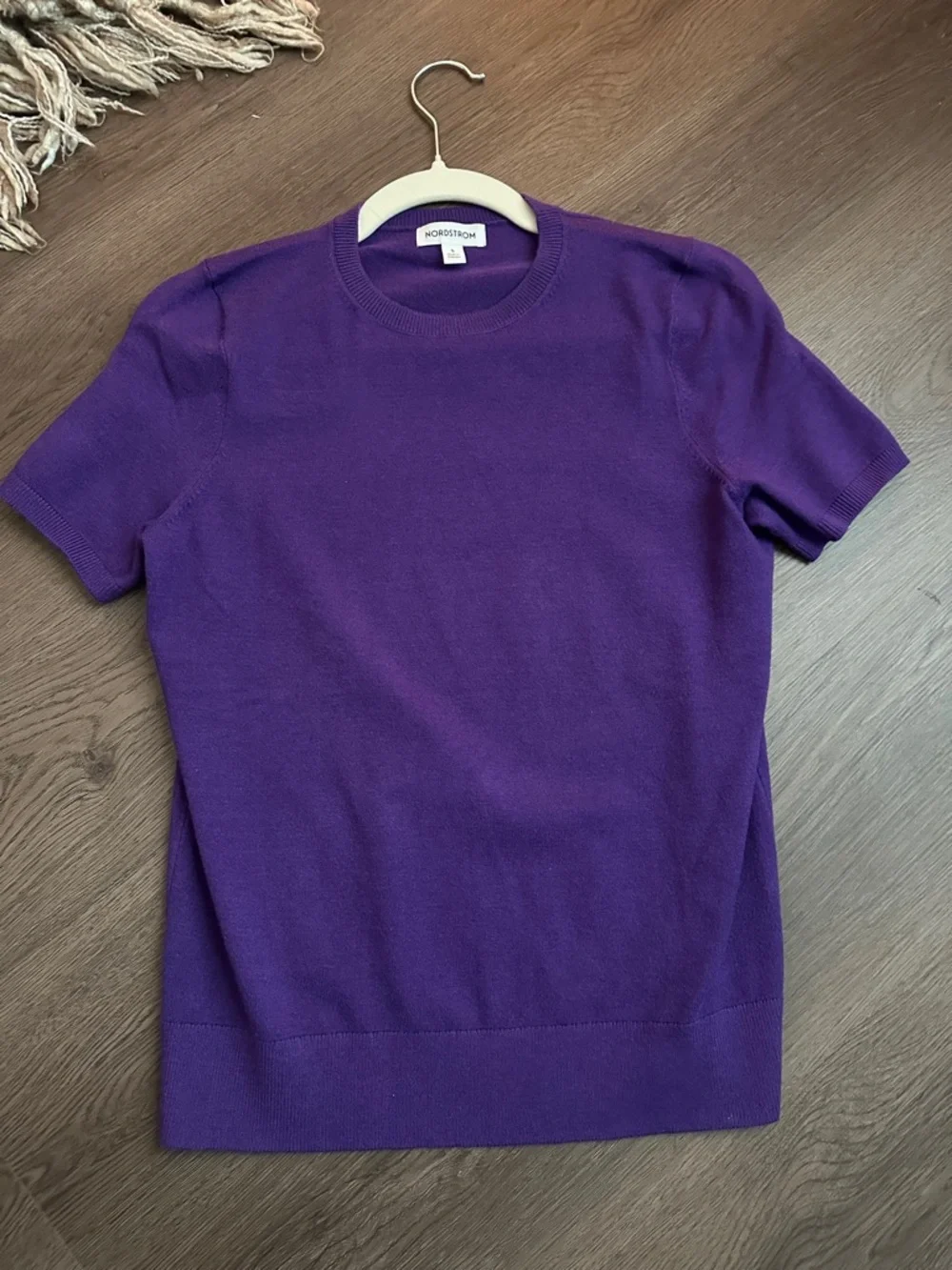 Nordstrom Vibrant Purple Short Sleeve Sweater Top
